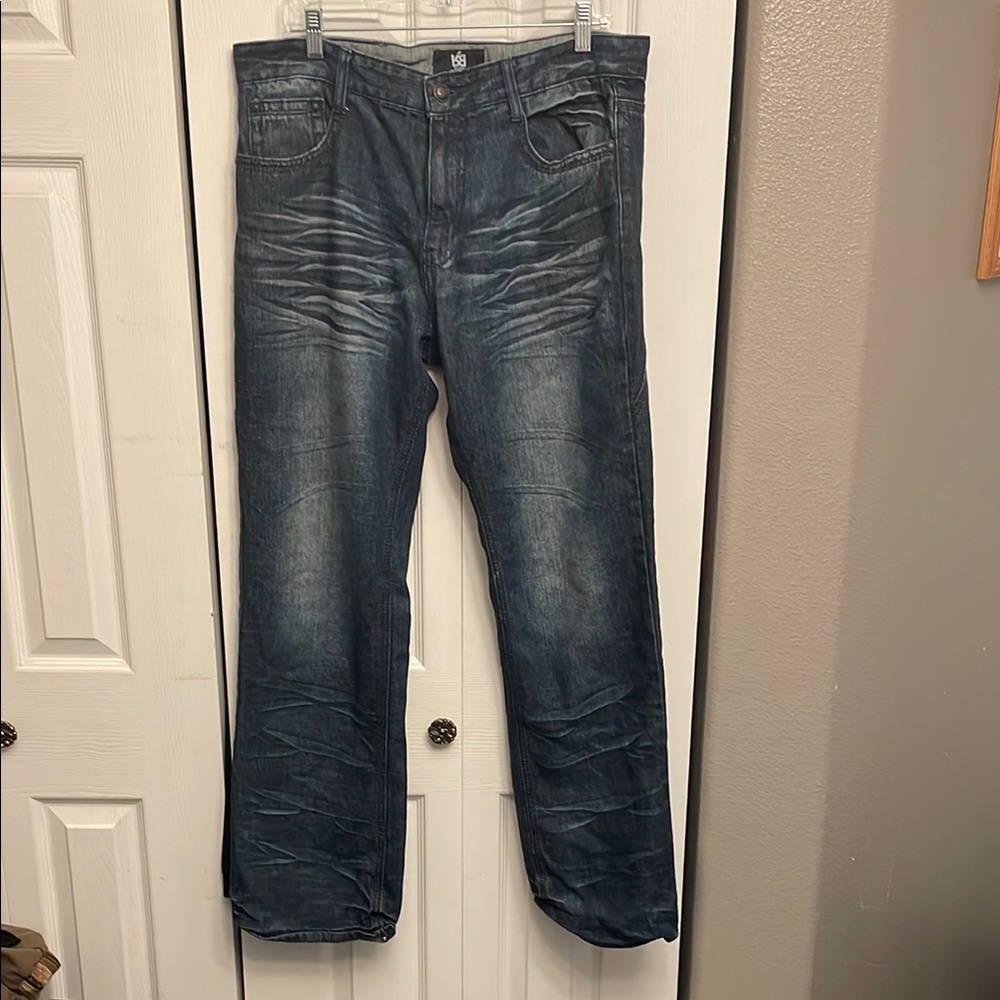 Black Label Blue Relaxed Jeans with Distressed Details